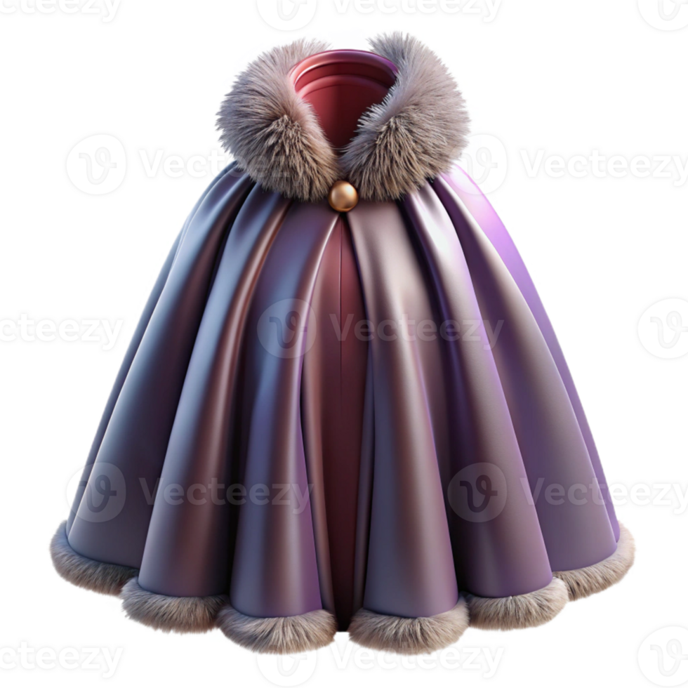 Purple Fur Trimmed Cloak png