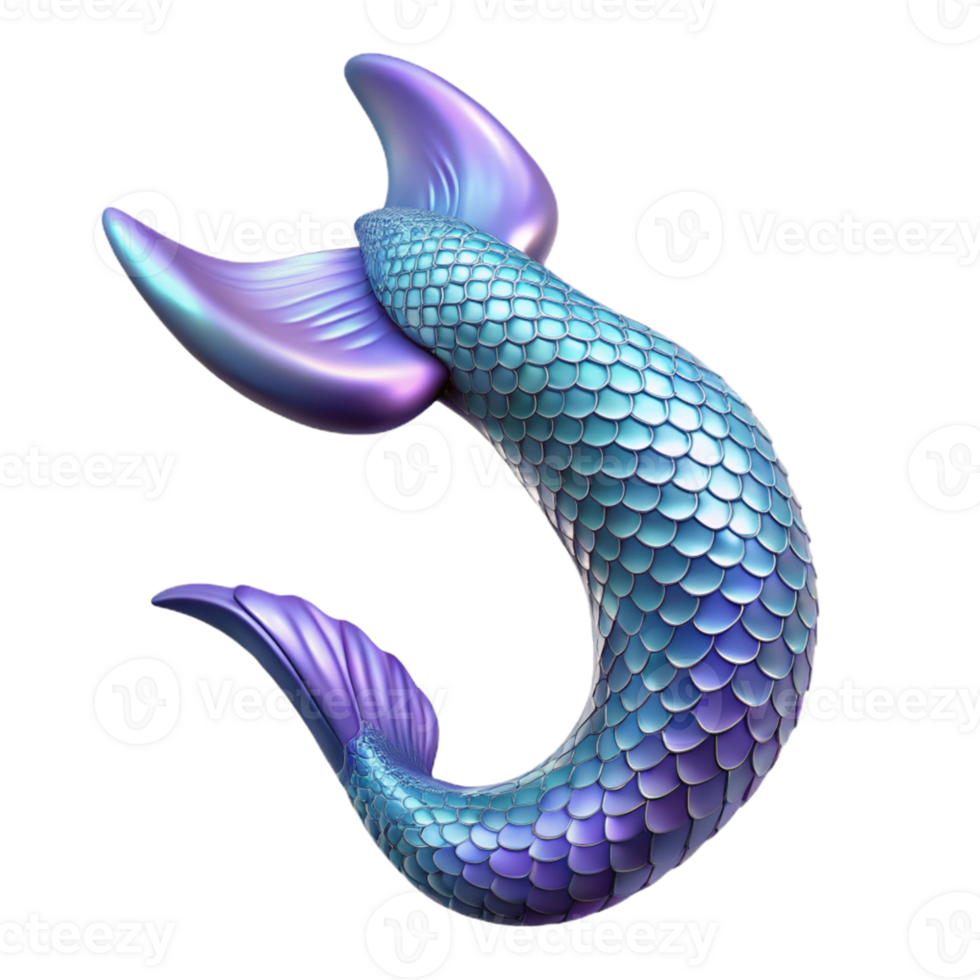 Shiny Blue Purple Mermaid Tail png