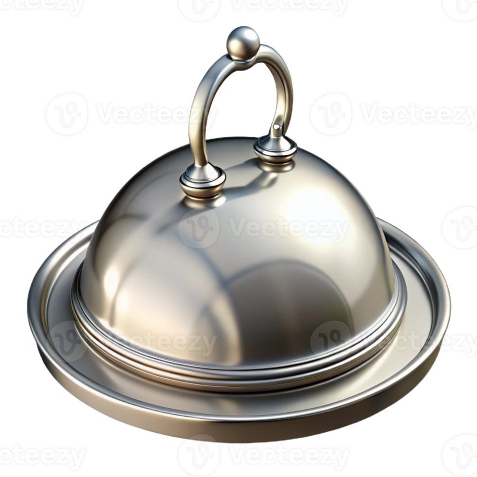 Silver Serving Dome with Handle png