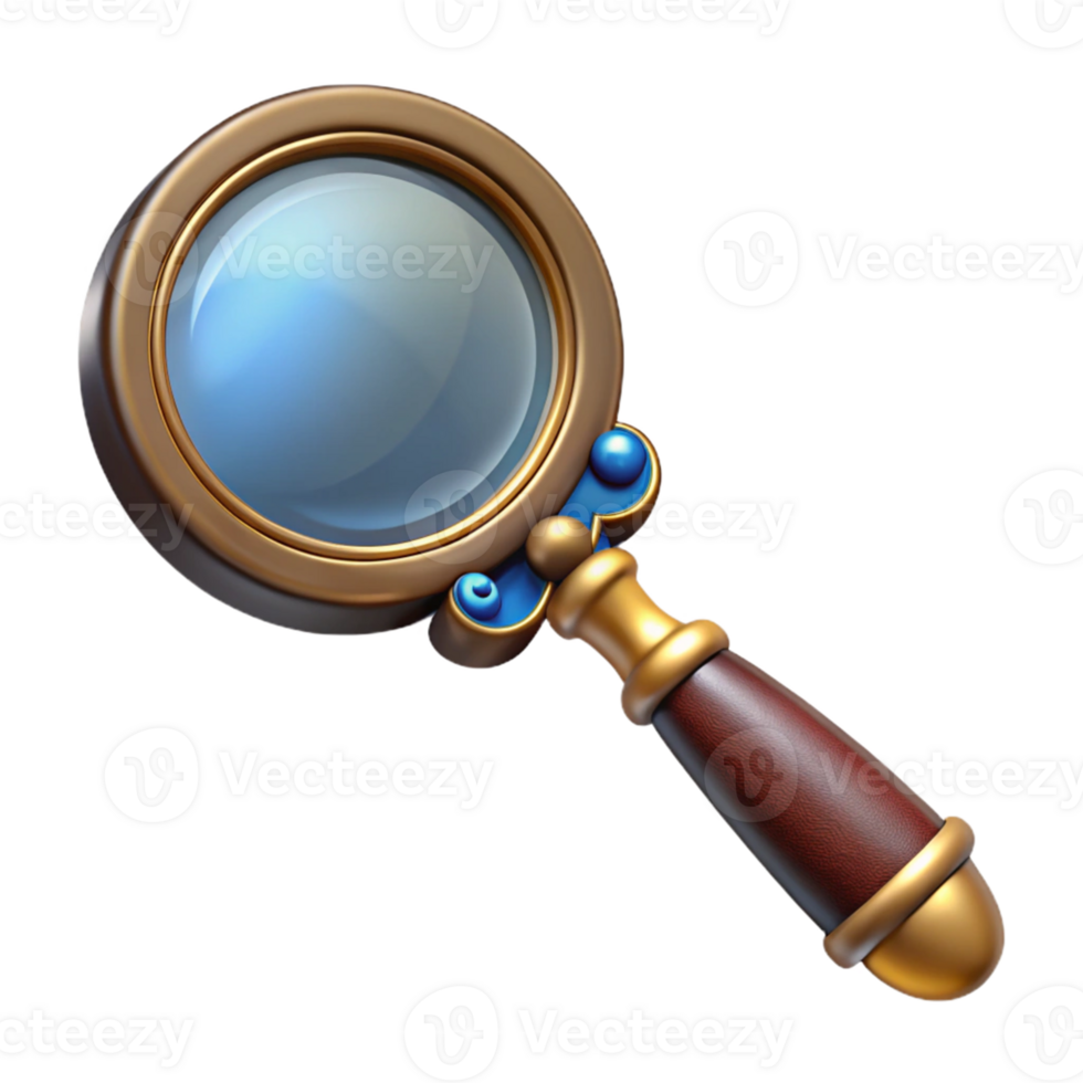 3D Magnifying Glass Illustration png