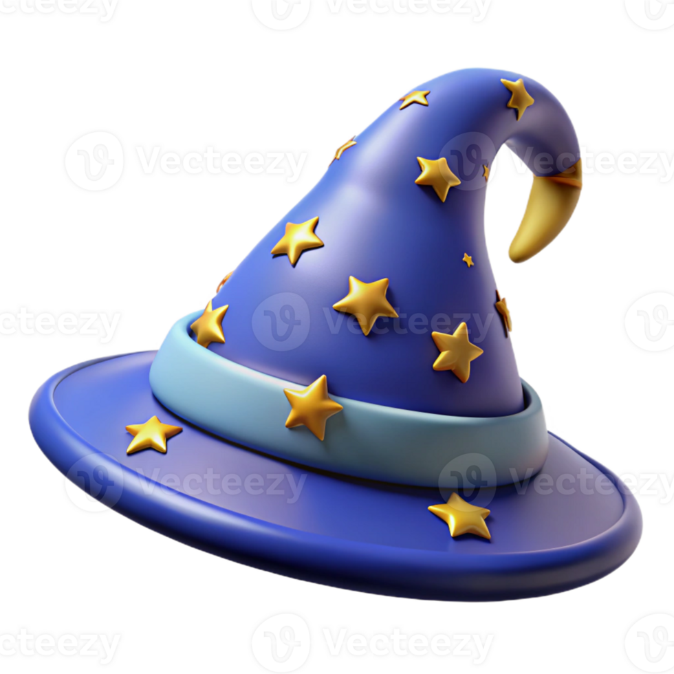 3D Render of a Magical Wizard Hat png