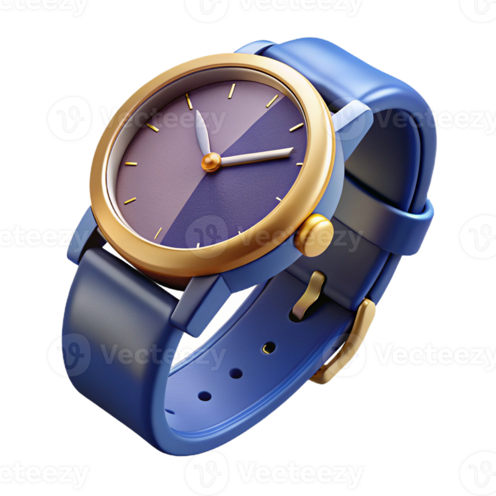Blue Gold Wristwatch with Two-Tone Face png