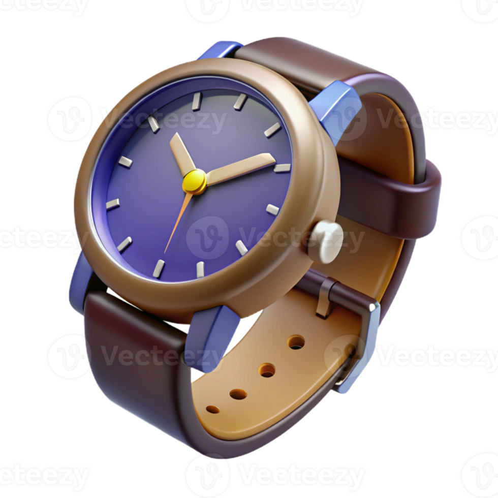 3D Render of Stylish Wristwatch png