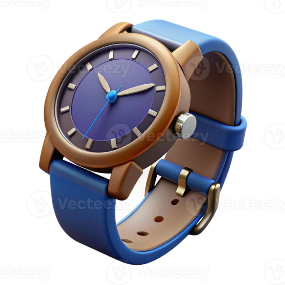 Blue Gold 3D Watch png