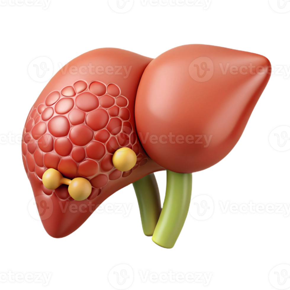 3D Illustration of Human Liver with Tumours png