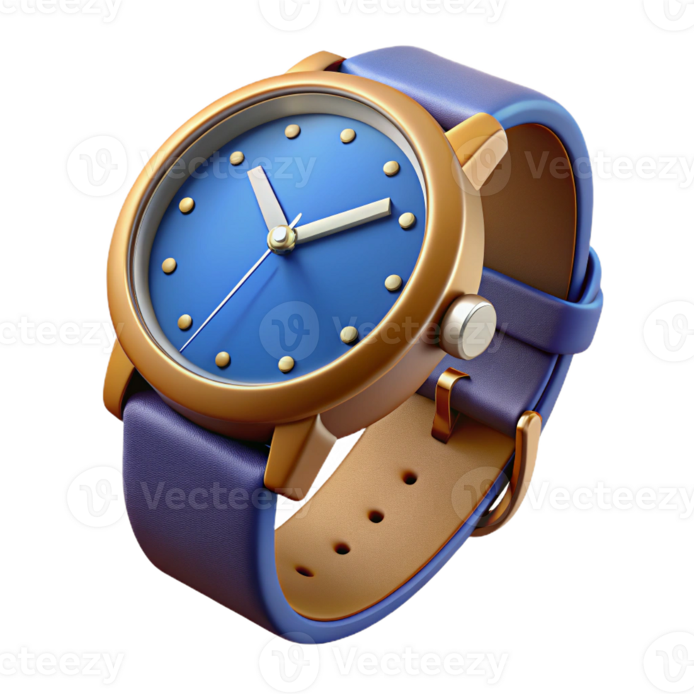 3D Render of Blue Dial Wristwatch png