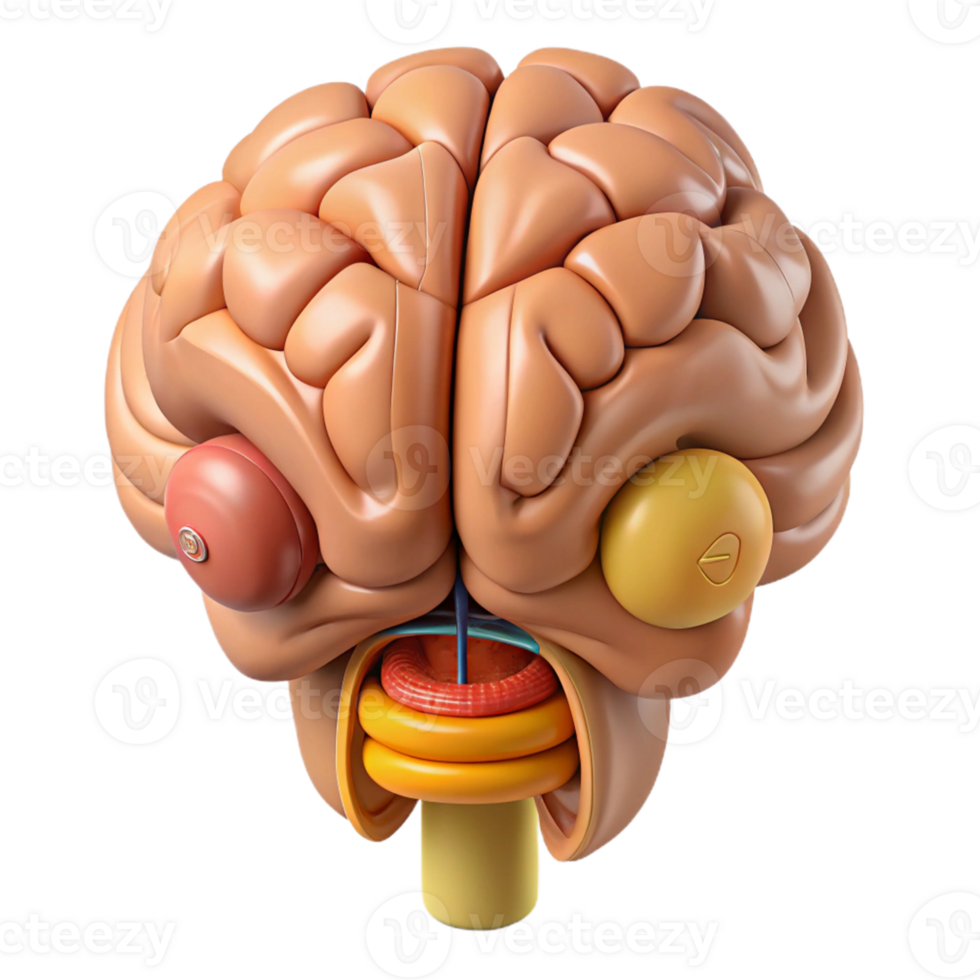 3D Brain Illustration, Anatomy Model png