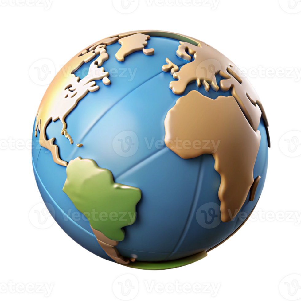 3D Cartoon Globe Illustration png