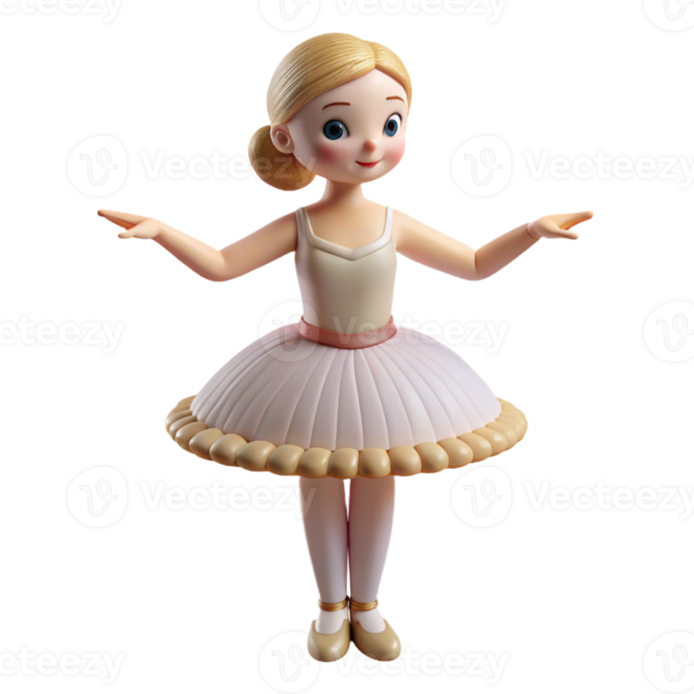 3D Render of a Ballerina Doll png