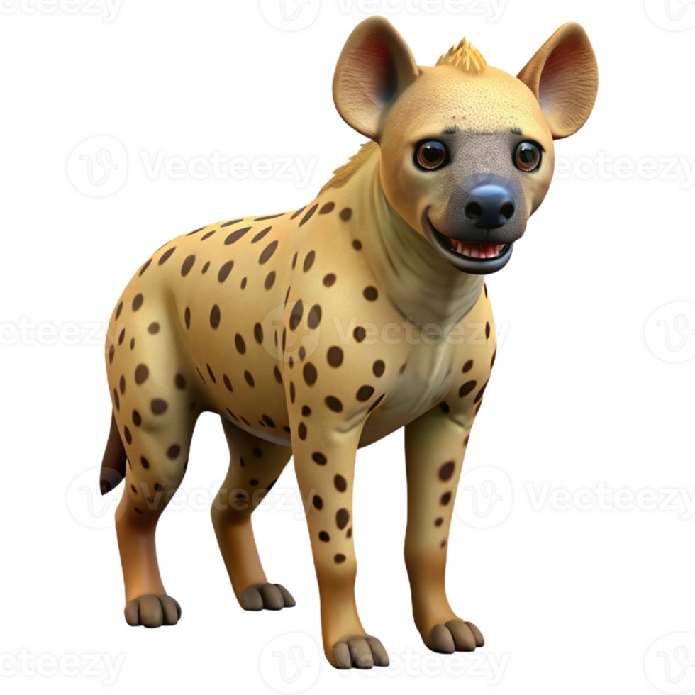 Cartoon Hyena 3D Render png