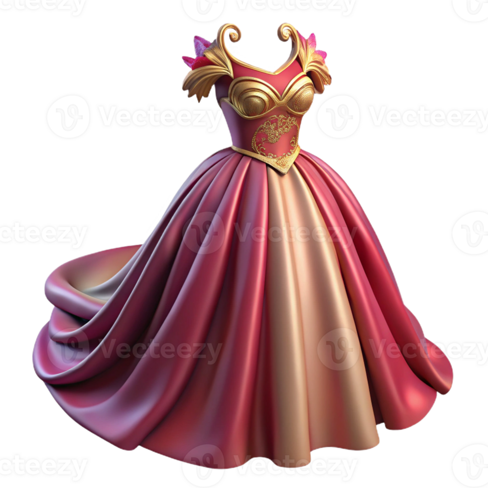 rot Gold Prinzessin Ball Kleid png