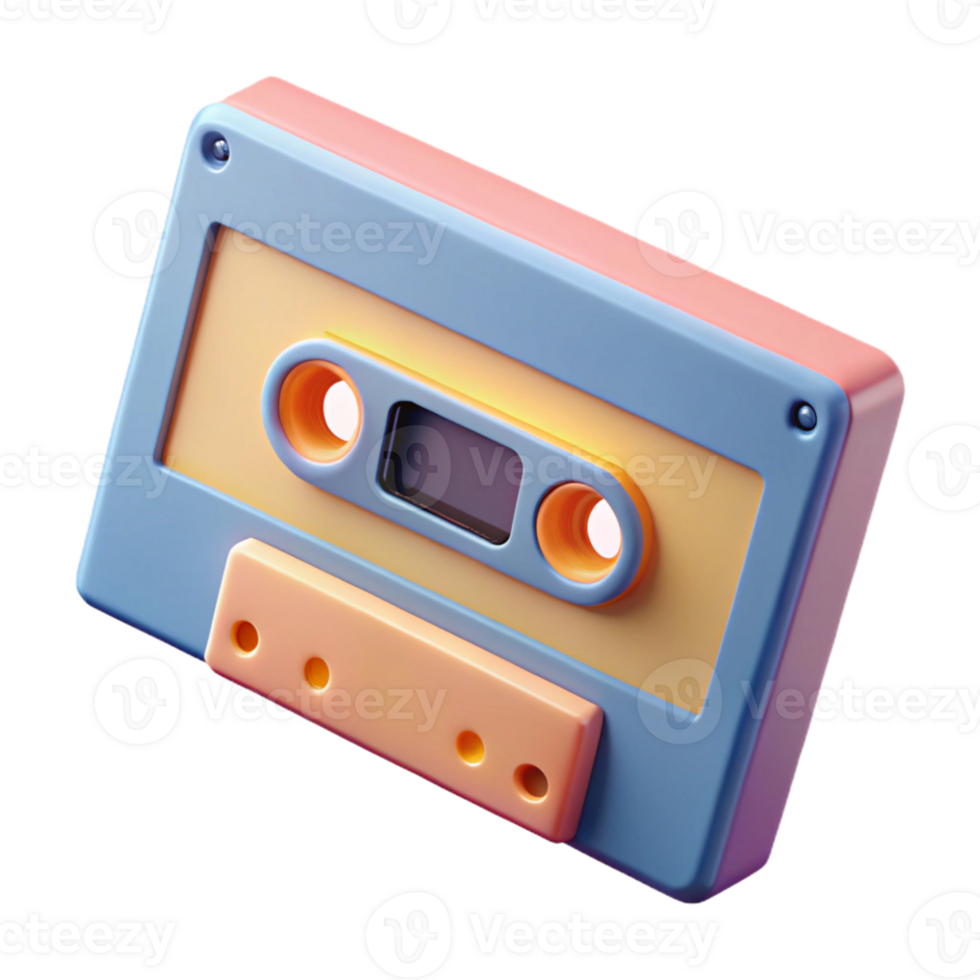 3D Rendered Retro Cassette Tape png