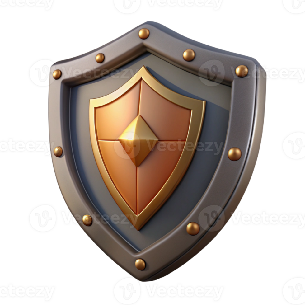 3D Render of a Medieval Shield png