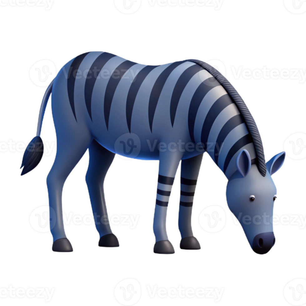 3D Cartoon Zebra Illustration png