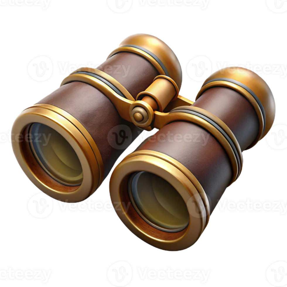 Vintage Binoculars 3D Illustration png