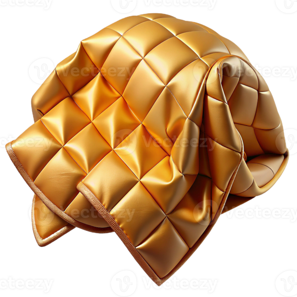 Golden Quilted 3D Render png