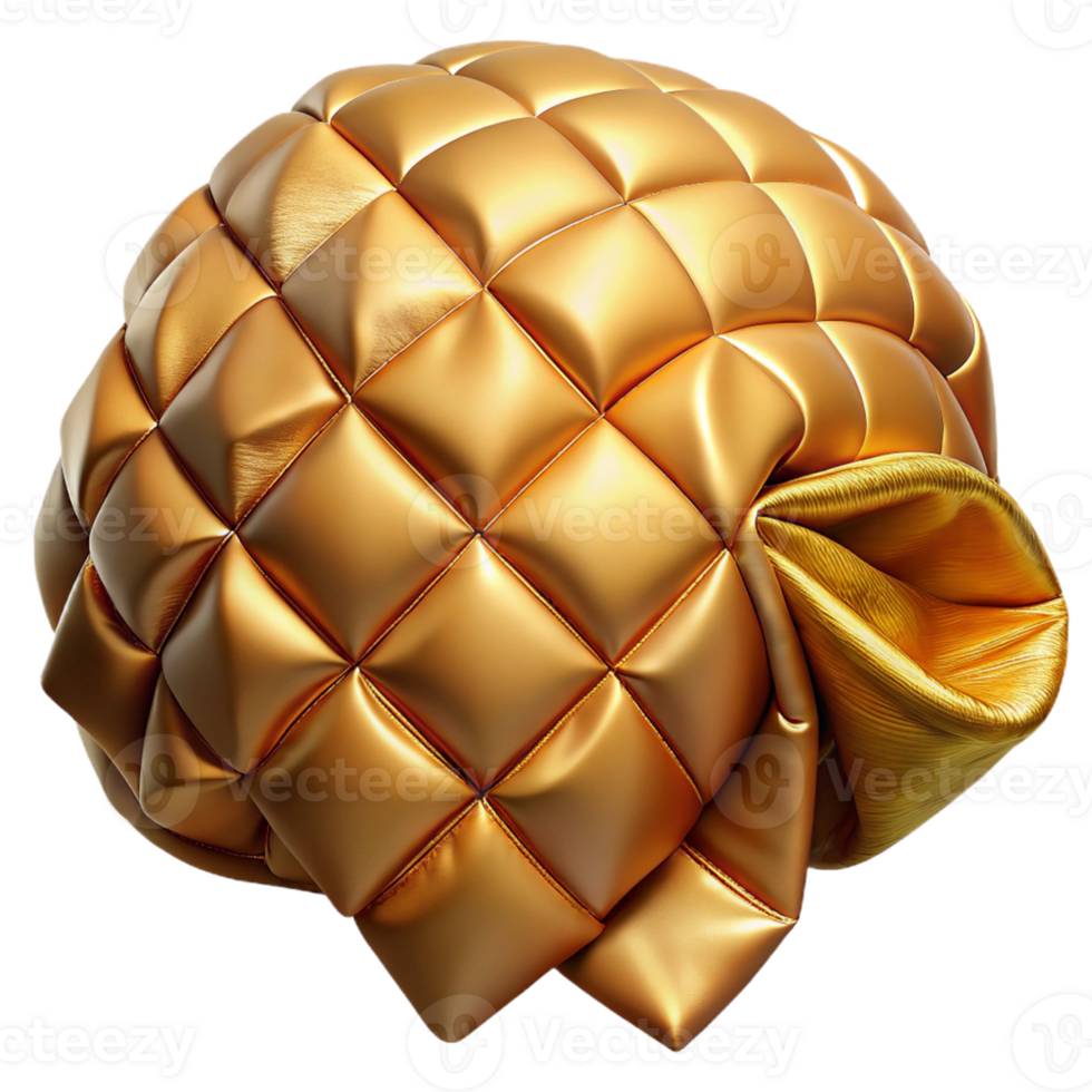 Golden 3D Abstract Background with Quilted Texture png