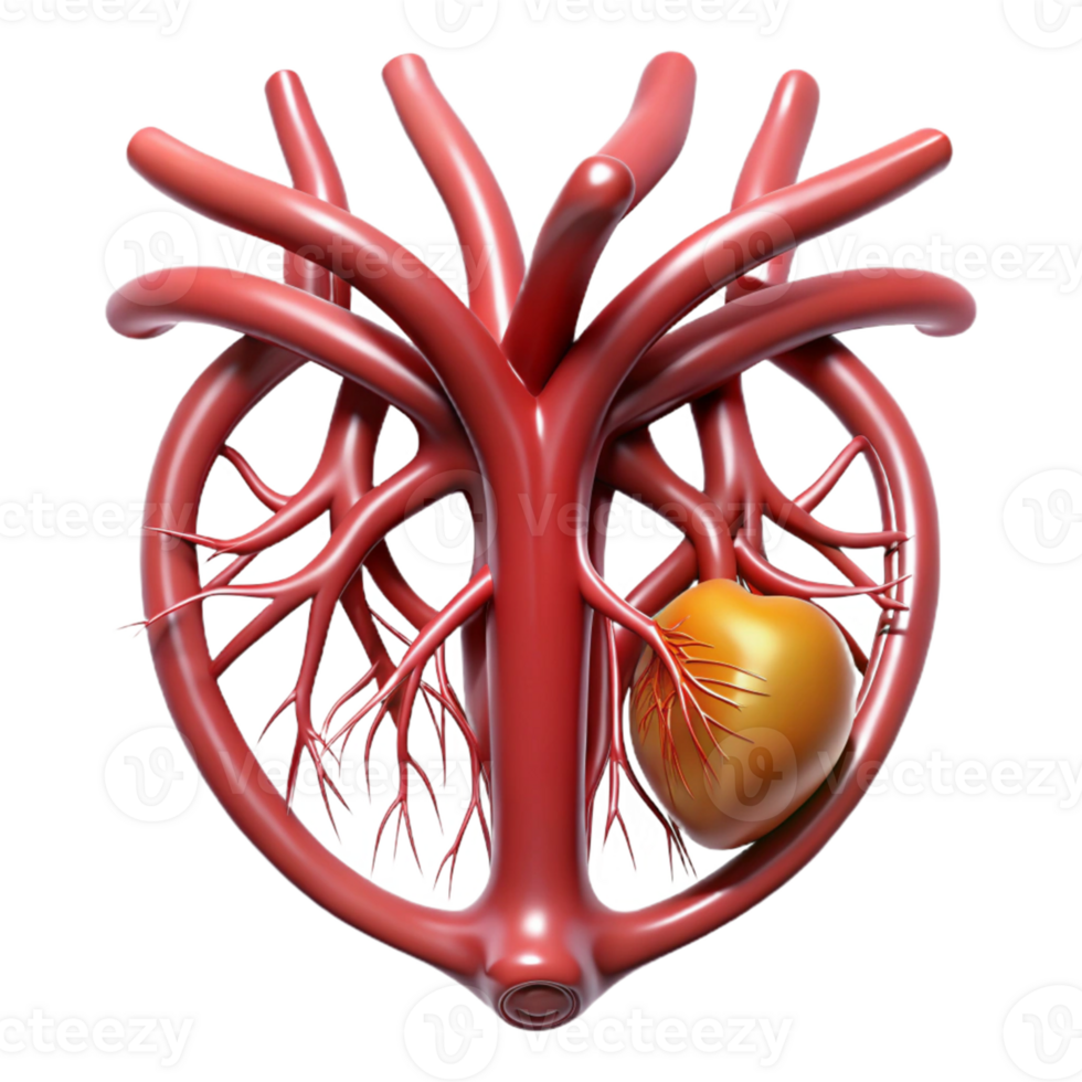 3D Model of Human Arteries Veins png