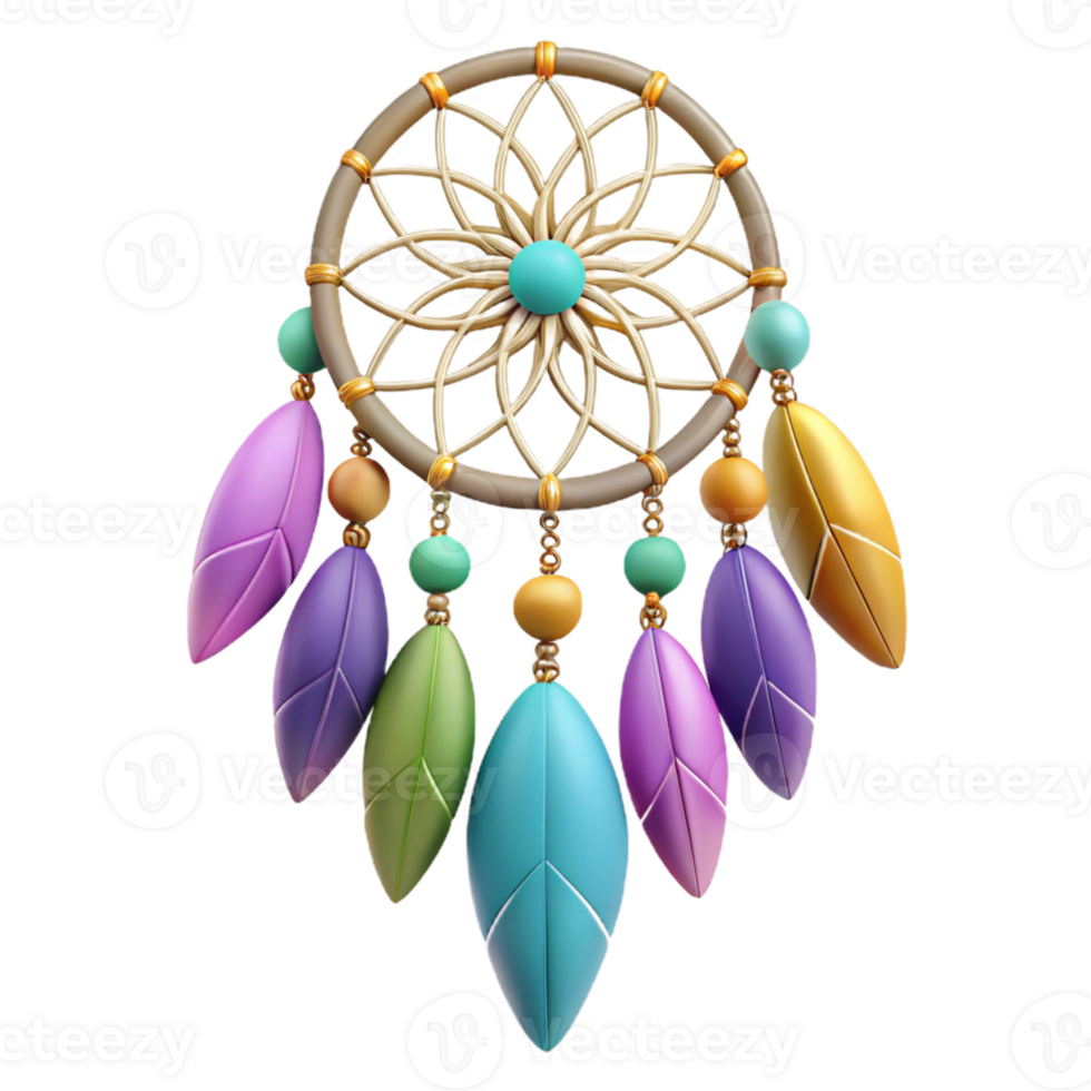 3D Dreamcatcher with Feathers Illustration png