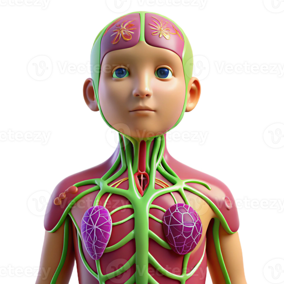 3D Illustration Child Anatomy Lymphatic System png