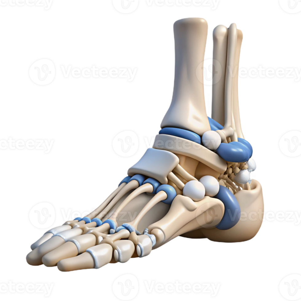 3D Illustration of Human Foot Skeleton png