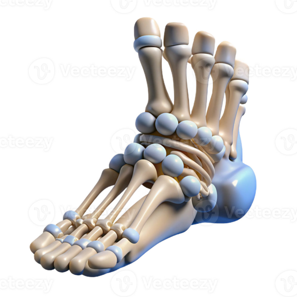 3D Render of Human Foot Skeleton png