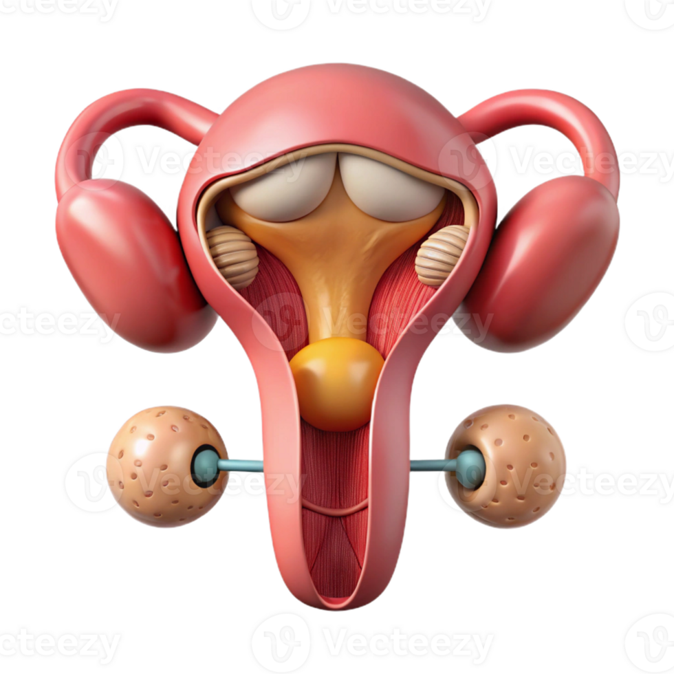 Cartoon 3D Uterus Model Illustration png