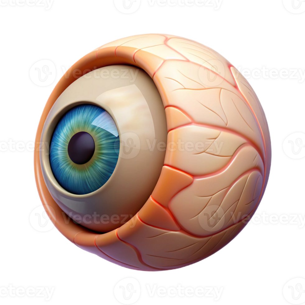 3D Rendered Eye with Wrinkles png