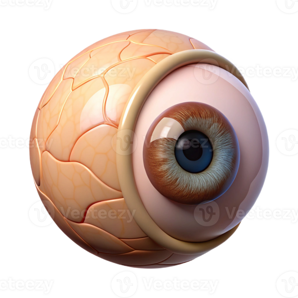 3D Eye Render Detailed Anatomy png