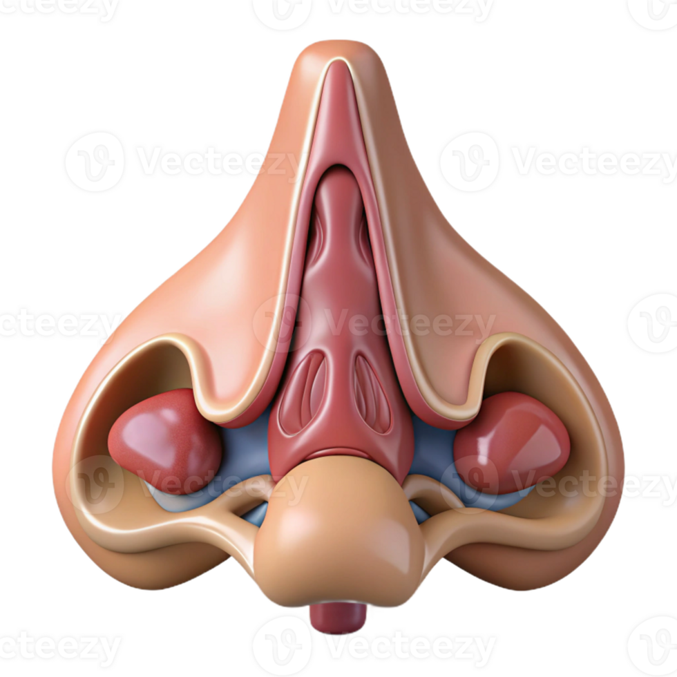 3D Illustration of Human Nose Anatomy png
