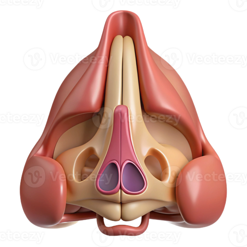 3D Stylized Nasal Cavity Illustration png