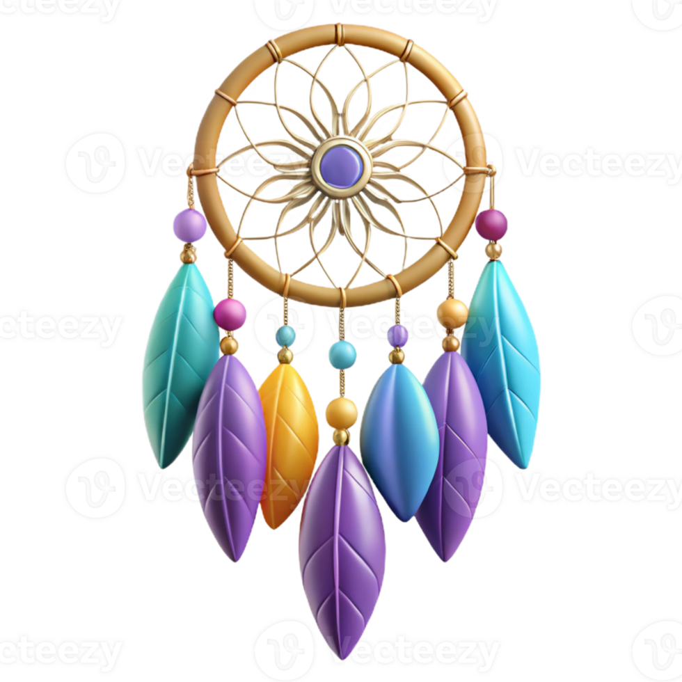 Colorful Dreamcatcher 3D Render png