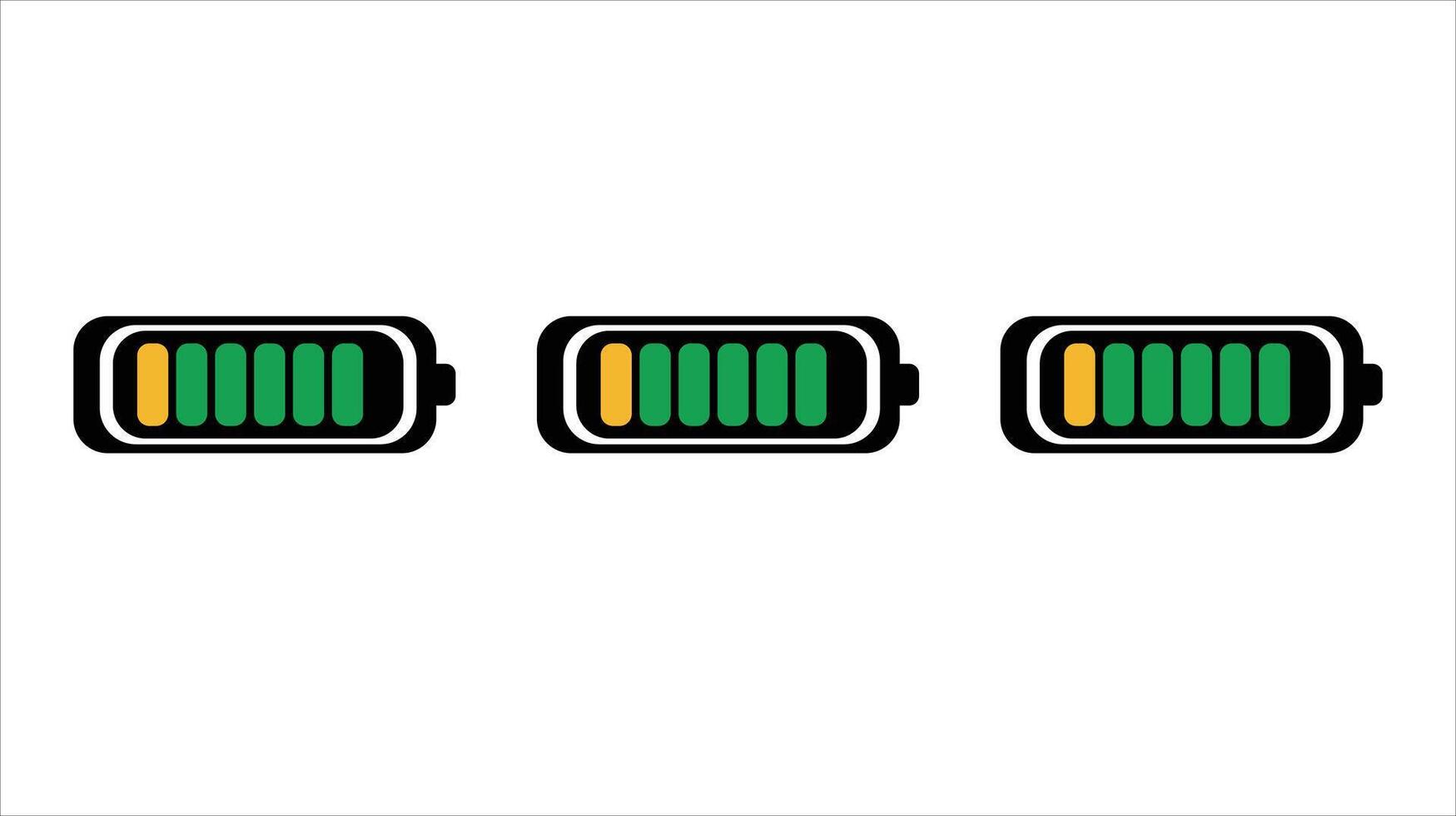 Colorful battery charge indicator icons depicting phone charge levels on a white background vector