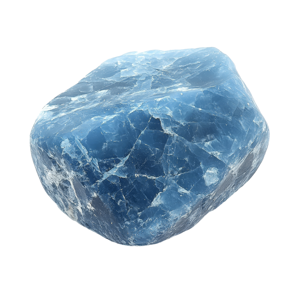 Blue stone of transparent transparent sparkling brightly against a clean transparent background in natural light, Blue color stone on a transparent background. Stone transparent background png