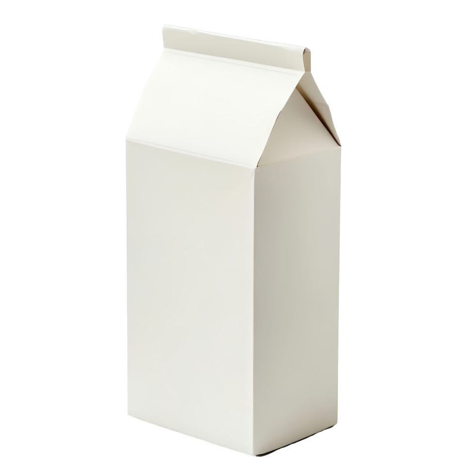 Blank milk carton on a clean transparent background designed for packaging and presentation purposes, Milk blank carton png