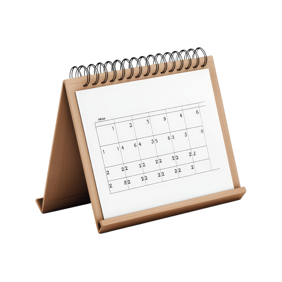A simple table calendar on a transparent background, showcasing the month and date layout for easy scheduling and planning, table calendar 2023 may isolated on transparent background png