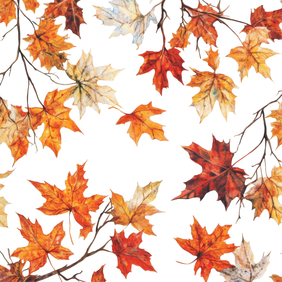 Vibrant autumn leaves scattered on a transparent background creating a seasonal atmosphere in October, Autumn leaves transparent background big png