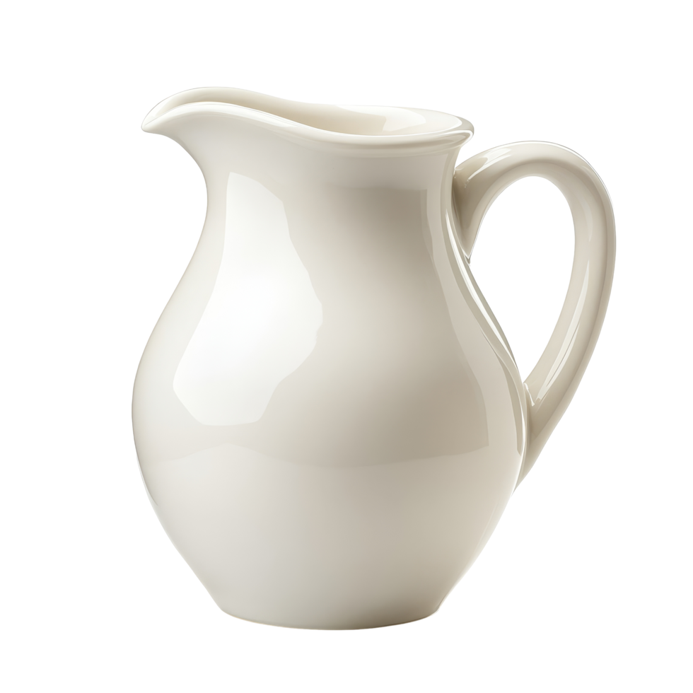 Elegant transparent milk jug isolated on transparent background for culinary use and beverage serving, Milk or cream jug isolated on transparent background png