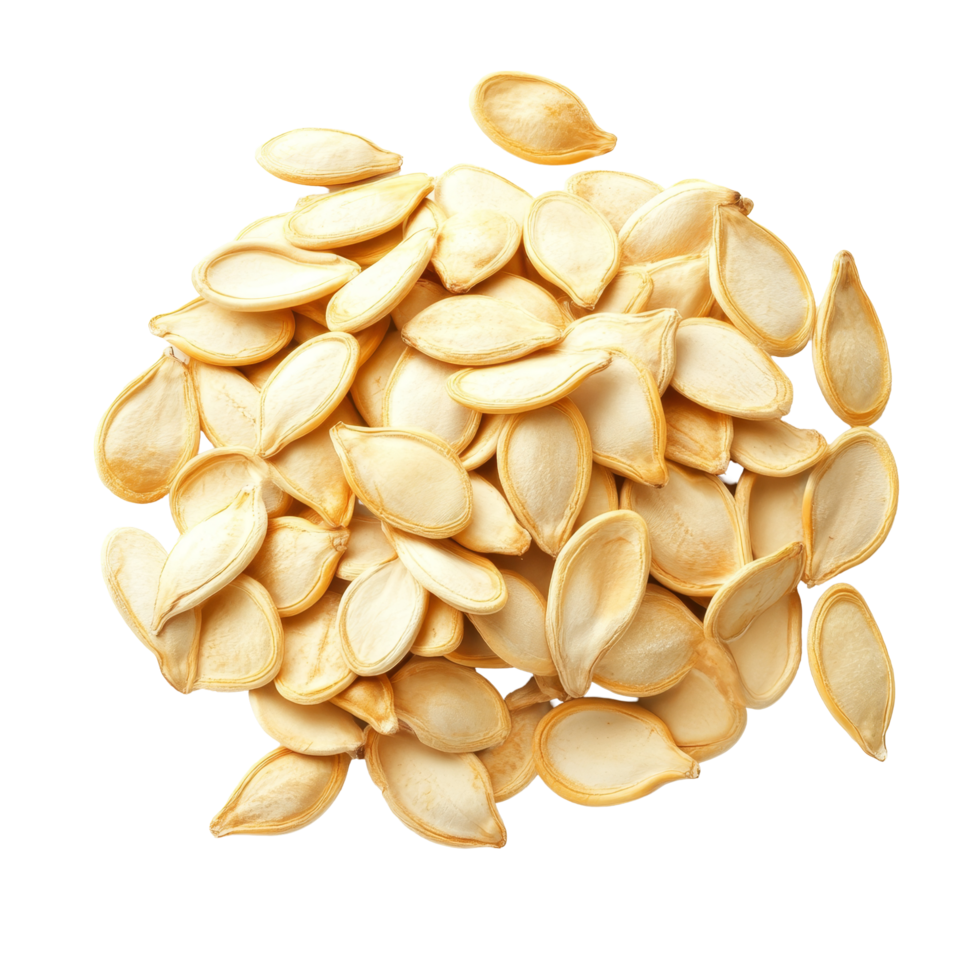 Freshly harvested pumpkin seeds isolated on a clean transparent background for culinary and health purposes, Pumpkin seeds isolated on transparent background png