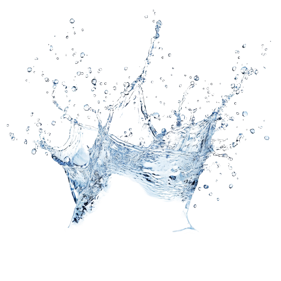 Isolated water splash captures intricate droplets and ripples on transparent background, Water splash isolated on transparent png