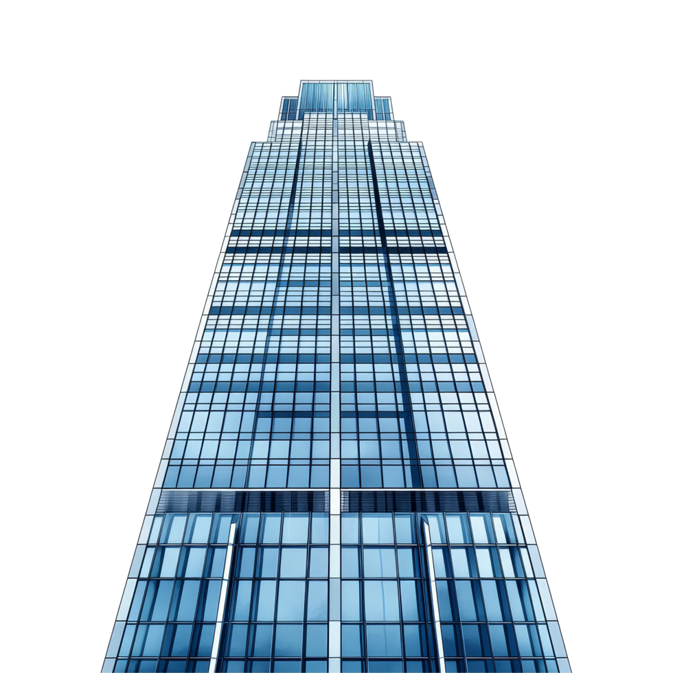 A modern skyscraper towers against a bright transparent background, showcasing its stunning architectural design, skyscraper, isolated transparent background png