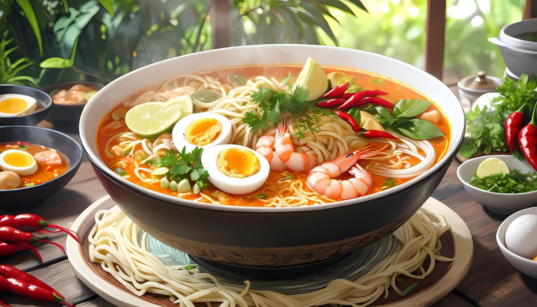 Malaysian Laksa Soup Bowl photo