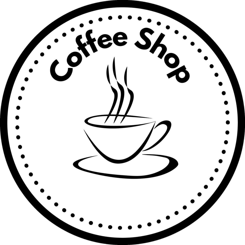coffee shop logo with steam coming out of a cup vector