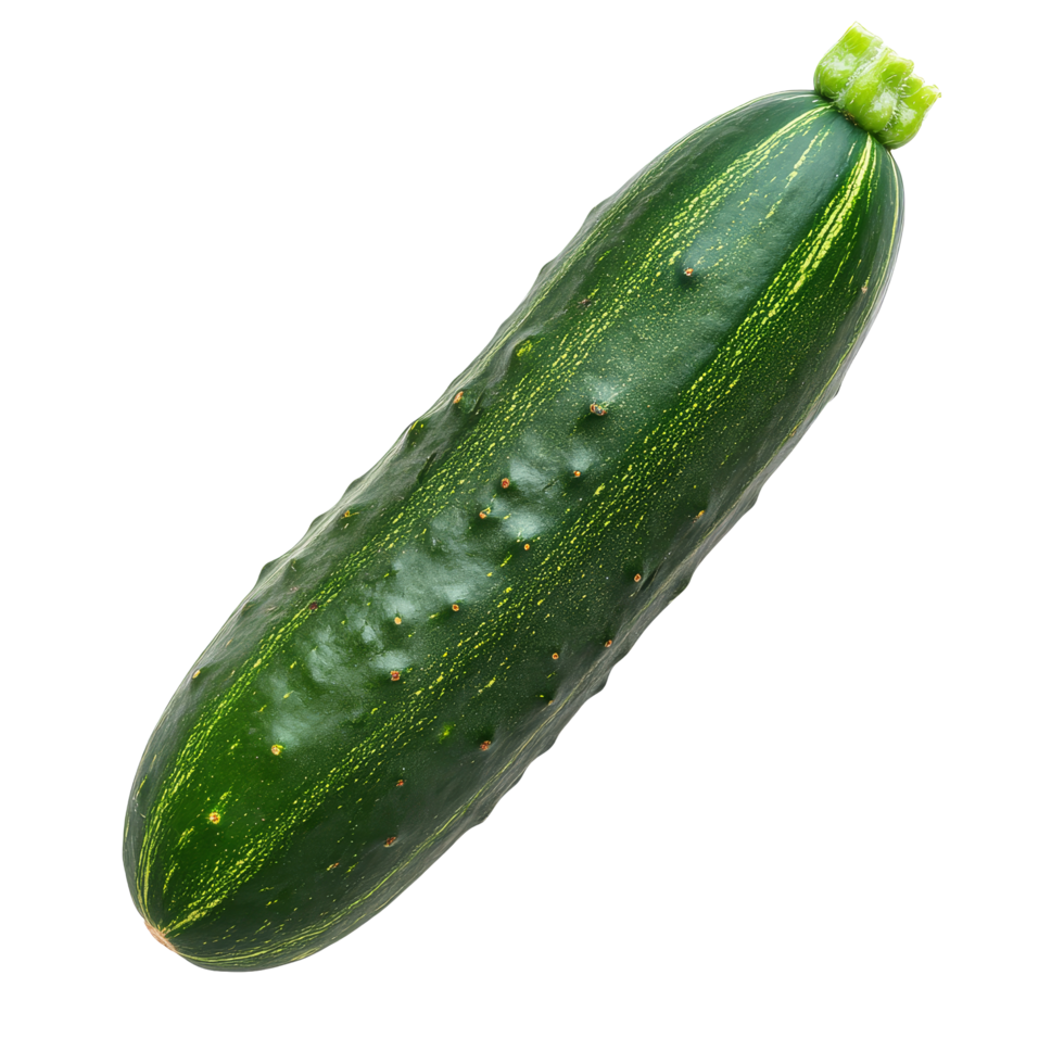 Fresh cucumber isolated on a transparent background showcasing vibrant green color and smooth texture suitable for culinary use, sliced cucumber isolated on transparent background png