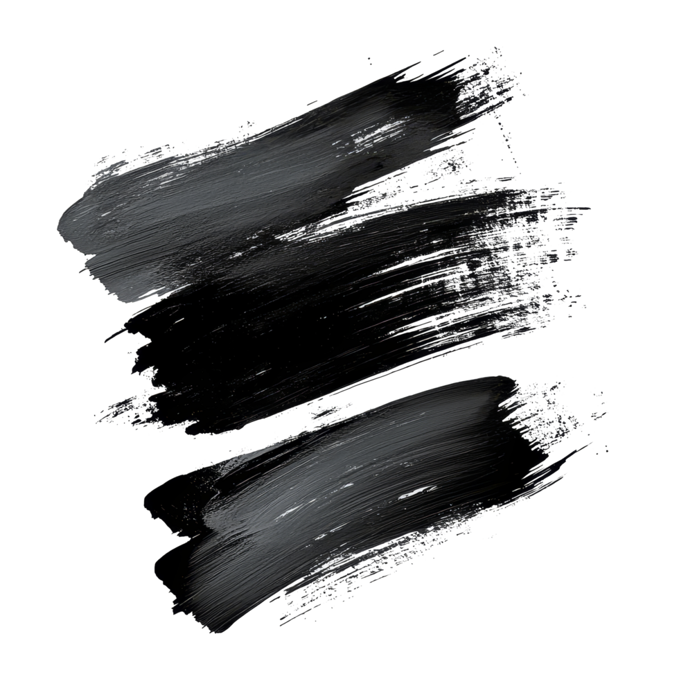 Abstract black brush strokes on a transparent background showcasing artistic elements in modern design, Black Brush Strokes, Abstract Artistic Elements Isolated on transparent background png