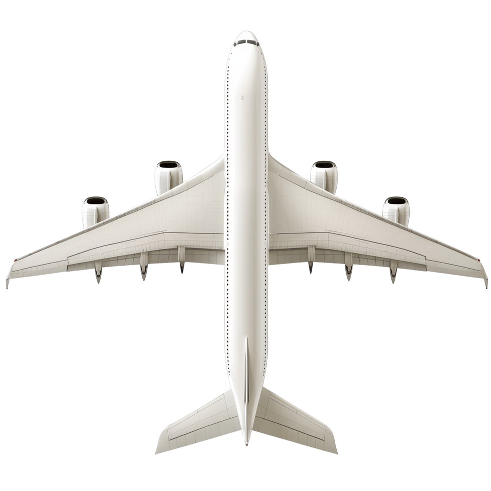 Airplane flying above in a clear blue sky with a vibrant transparent hue showcasing its sleek design, Airplane isolated png