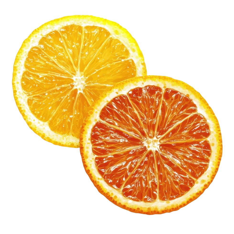 Fresh orange and lemon slices isolated on a transparent background showcasing their vibrant colors and textures, Orange and lemon slice isolated on transparent background png