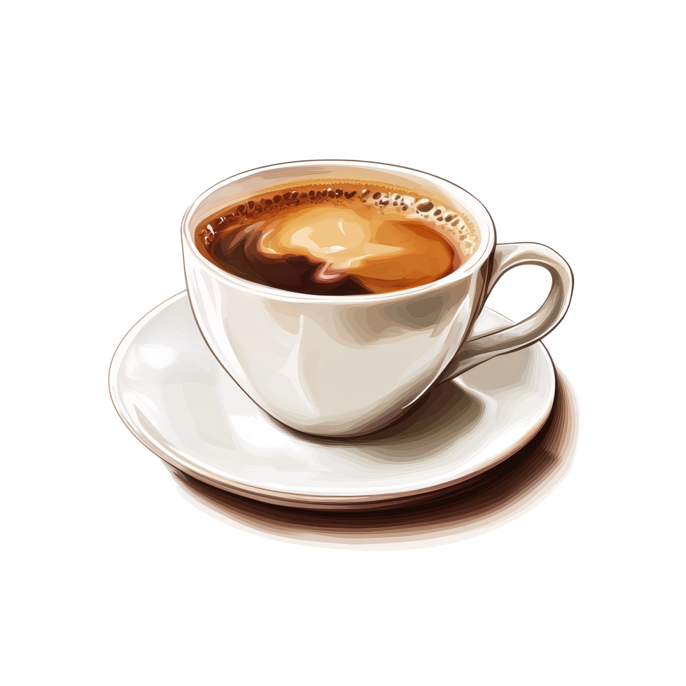 Enjoy a warm cup of rich coffee resting on a transparent saucer against a clean backdrop for a cozy moment any time of day, Coffee icon isolated on transparent background png