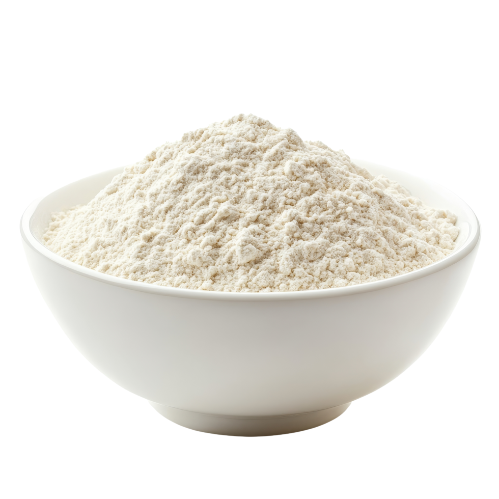 transparent bowl filled with flour isolated on a clean transparent background perfect for culinary projects, Flour in a transparent bowl isolated on transparent background png