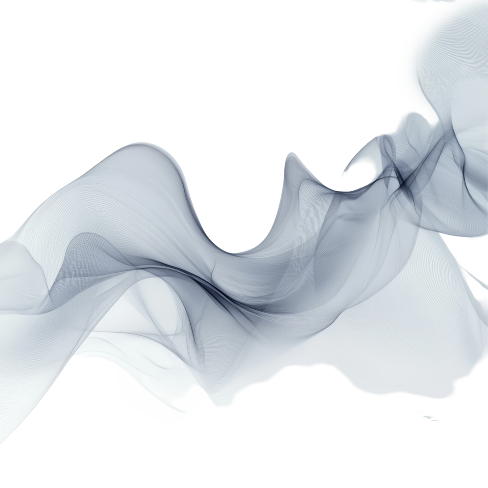Abstract flowing forms create an elegant composition against a minimalistic transparent background, powerful abstract transparent background png